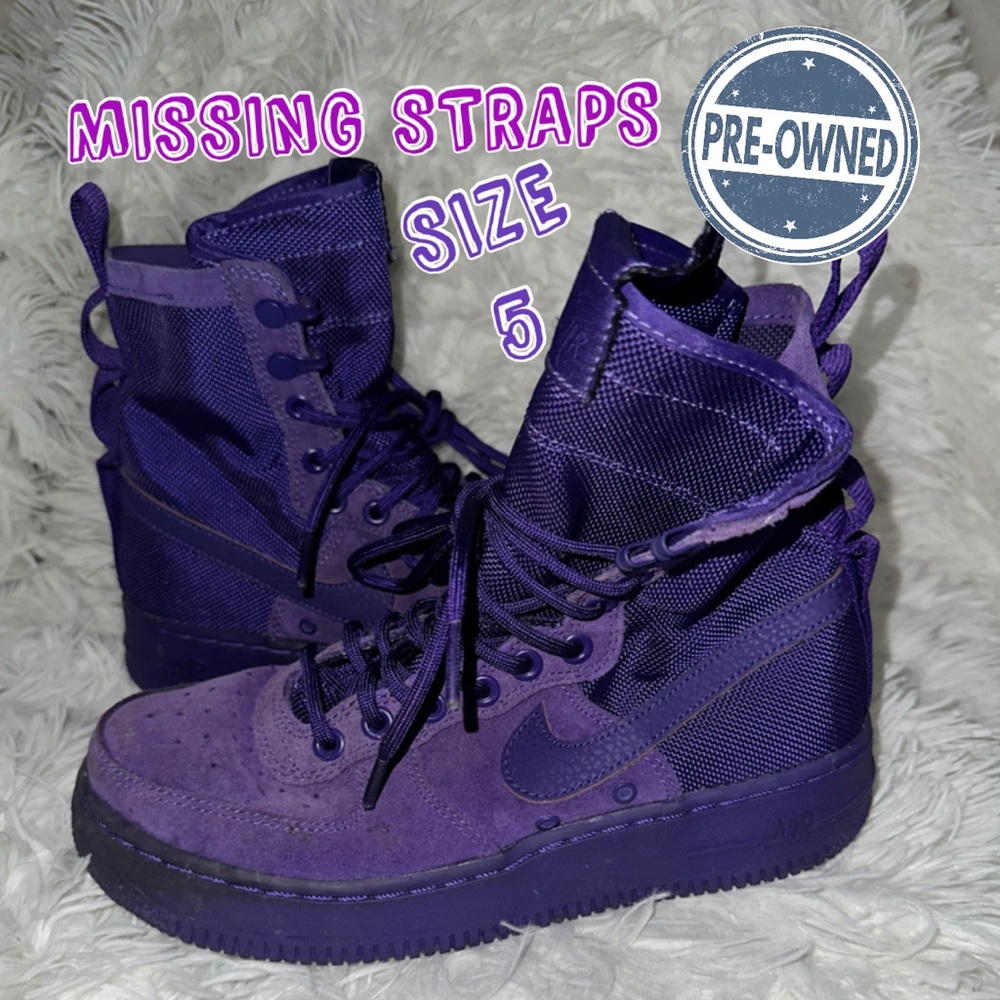 Nike SF Air Force 1 High - Court Purple - Men's Size 5 MISSING STRAPS